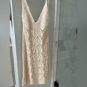 Zara Cream Crochet Sleeveless Dress